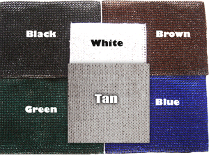 Color samples for permeable fence tarps